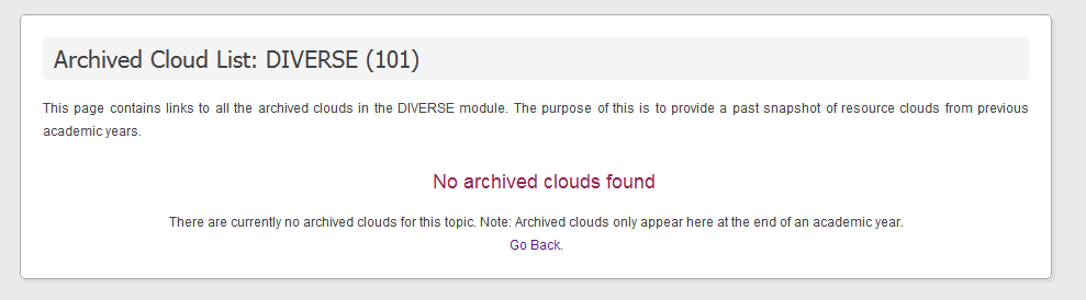 Archived cloud list view